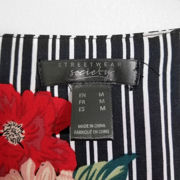 SWS Striped Floral Zipper V Neck Dress - Picture 5 of 8